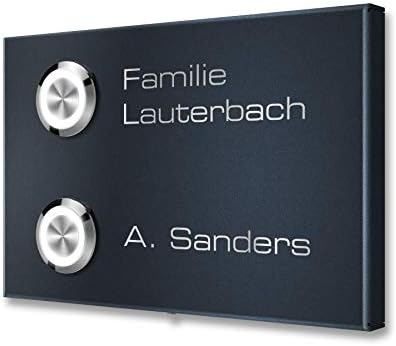 Metzler Edelstahl Aufputz Türklingel mit Gravur - Einfache Montage & anthrazit Pulverbeschichtung für moderne Eingänge -