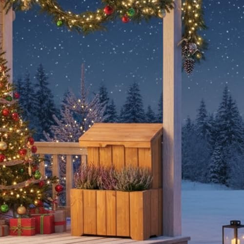 Paketbox mit Pflanzkasten aus FSC-zertifiziertem Holz – Wasserdicht und groß für den Außenbereich