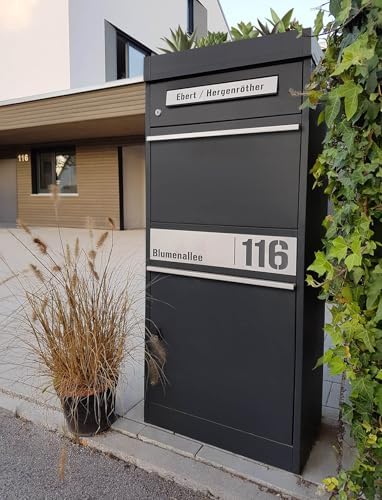 Metzler Briefkasten mit Paketfach, abschließbar, wetterfest und personalisierbar - ideal für Garten und Eingangsbereich