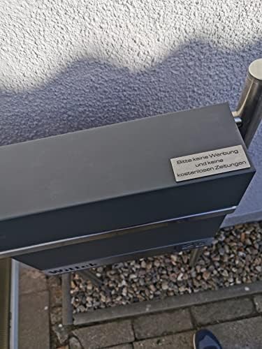 Metzler Edelstahlschild mit Briefsymbol für Paketboxen - Hochwertige Kennzeichnung in Anthrazit RAL 7016