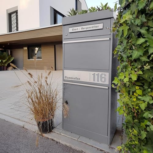 Metzler Briefkasten mit Paketfach, abschließbar, wetterfest und personalisierbar - ideal für Garten und Eingangsbereich