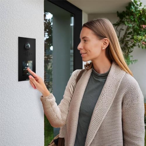 Metzler HD-Türsprechanlage mit App-Steuerung, vandalismussicher für 1-500 Parteien, elegantes Design in Verkehrsweiß RAL