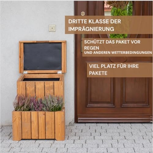 Paketbox mit Pflanzkasten aus FSC-zertifiziertem Holz – Wasserdicht und groß für den Außenbereich
