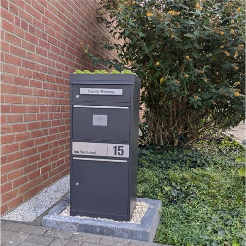Metzler Briefkasten mit Paketfach, abschließbar, wetterfest und personalisierbar - ideal für Garten und Eingangsbereich