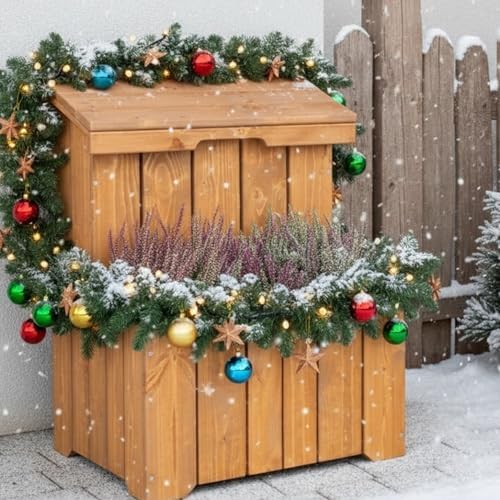 Paketbox mit Pflanzkasten aus FSC-zertifiziertem Holz – Wasserdicht und groß für den Außenbereich