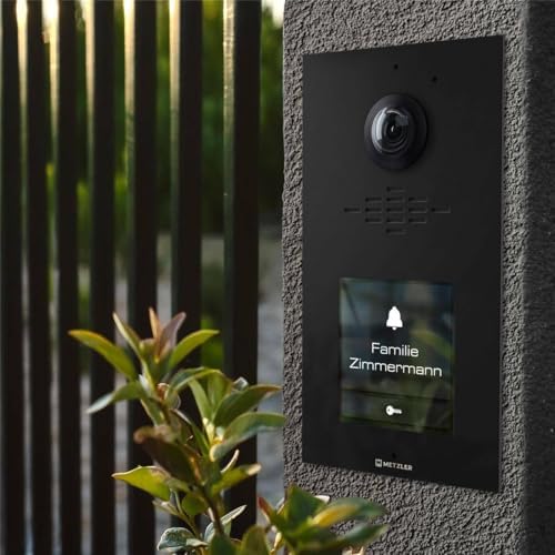 Metzler HD-Türsprechanlage mit App-Steuerung, vandalismussicher für 1-500 Parteien, elegantes Design in Verkehrsweiß RAL
