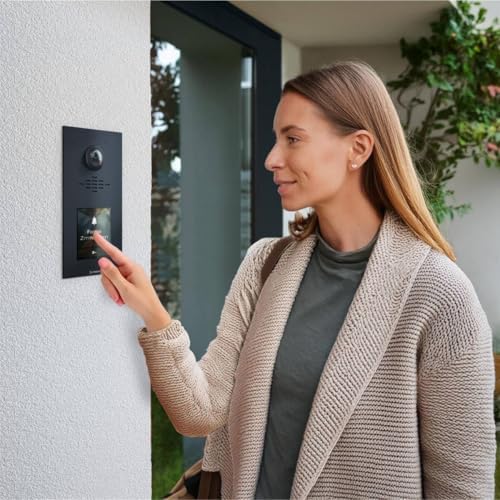 Metzler HD-Türsprechanlage mit App-Steuerung, vandalismussicher für 1-500 Parteien, elegantes Design in Verkehrsweiß RAL