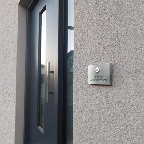 Metzler Kabellose Funkklingel - Hohe Reichweite & Wasserfest - Edelstahl Design für Wohnräume - 2 Empfänger