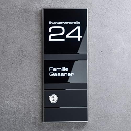 Metzler Design Edelstahl Türklingel mit LED-Beleuchtung – Austauschbares Namensschild für individuelle Beschriftung – Mo