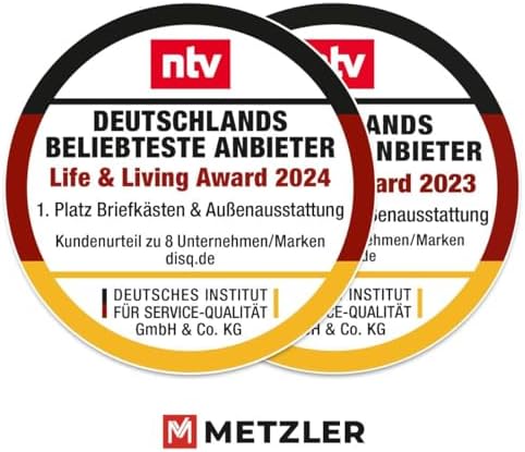 Siebert Metzler Briefkasten Basaltgrau RAL7012 mit Zeitungsfach & Edelstahl Namensschild – langlebig & modern für Ihr Zu