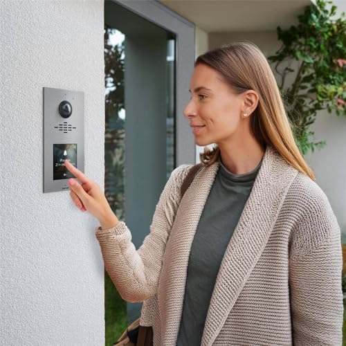 Metzler HD-Türsprechanlage mit App-Steuerung, vandalismussicher für 1-500 Parteien, elegantes Design in Verkehrsweiß RAL