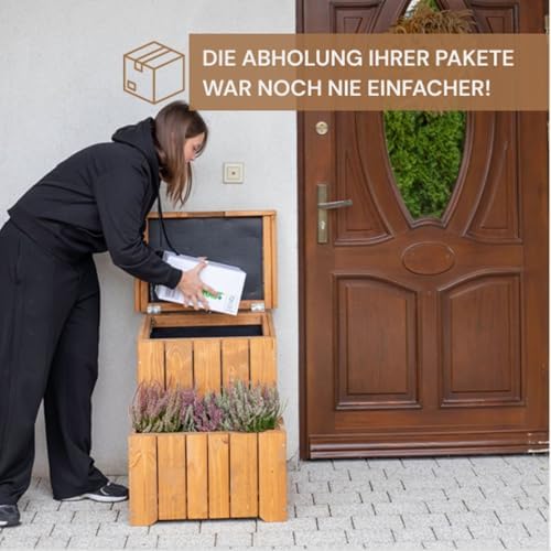 Paketbox mit Pflanzkasten aus FSC-zertifiziertem Holz – Wasserdicht und groß für den Außenbereich