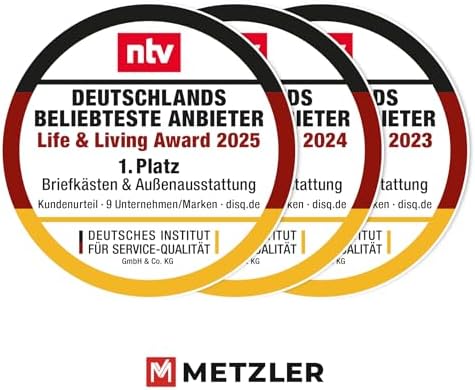 Metzler Briefkasten Anthrazit mit Zeitungsfach - personalisierter Wandbriefkasten aus massivem Stahl | Modell Stencil 2