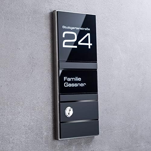 Metzler Design Edelstahl Türklingel mit LED-Beleuchtung – Austauschbares Namensschild für individuelle Beschriftung – Mo