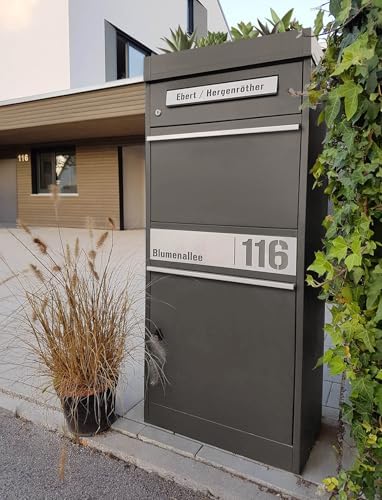 Metzler Briefkasten mit Paketfach, abschließbar, wetterfest und personalisierbar - ideal für Garten und Eingangsbereich