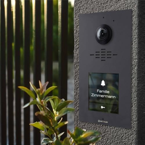 Metzler HD-Türsprechanlage mit App-Steuerung, vandalismussicher für 1-500 Parteien, elegantes Design in Verkehrsweiß RAL