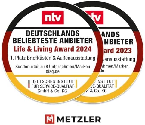 Siebert Metzler Briefkasten Basaltgrau RAL7012 mit Zeitungsfach & Edelstahl Namensschild – langlebig & modern für Ihr Zu