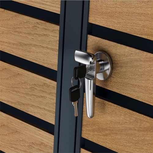 Metzler Mülltonnenbox 2er 240L Anthrazit & Holzoptik mit Pflanzdach für Garten – Rostfrei & abschließbar!